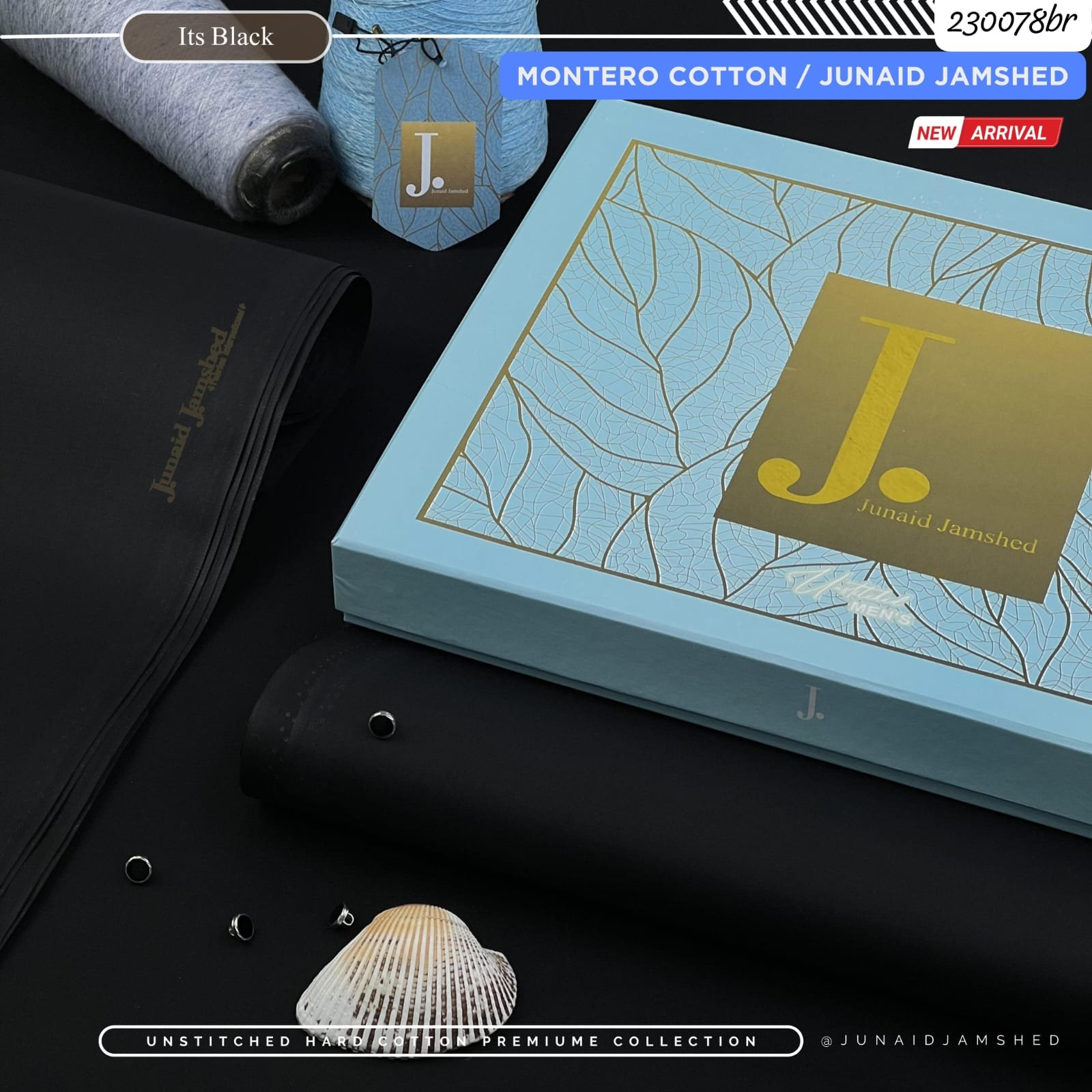 Junaid Jamshed Hard Cotton Silver Finish Suit – 4.5 Meter Unstitched Fabric (All Seasons) - Image 10