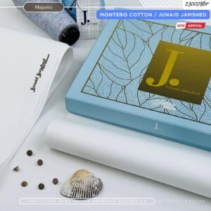 Junaid Jamshed Hard Cotton Silver Finish Suit – 4.5 Meter Unstitched Fabric (All Seasons)